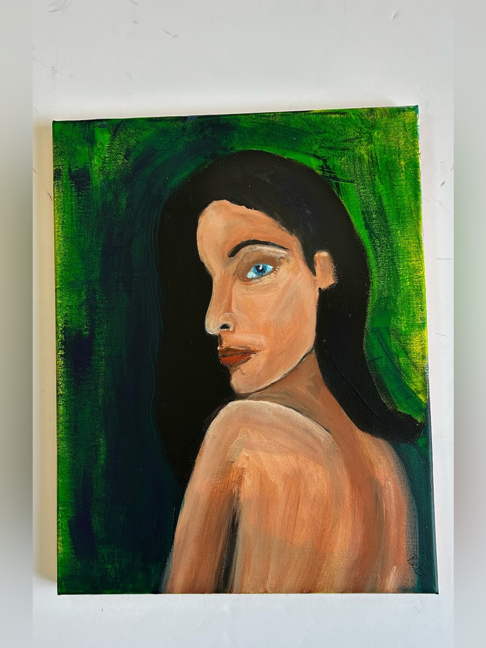 Hand painted artist signed original acrylic painting